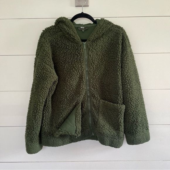 Splendid Green Faux Sherpa Jacket - Picture 2 of 7